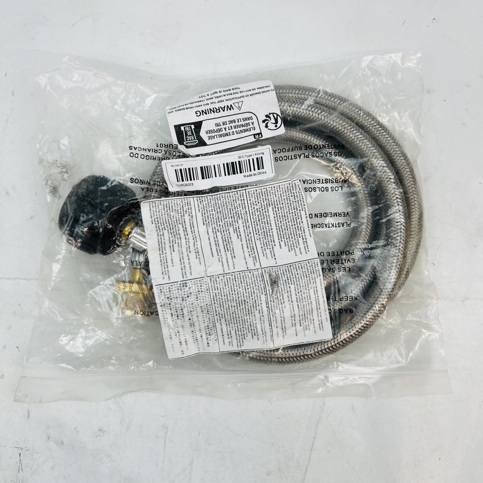 Stainless Steel Braided Propane Hose Extension QCC1 Type1 Grill Tank Adapter - Photo 2