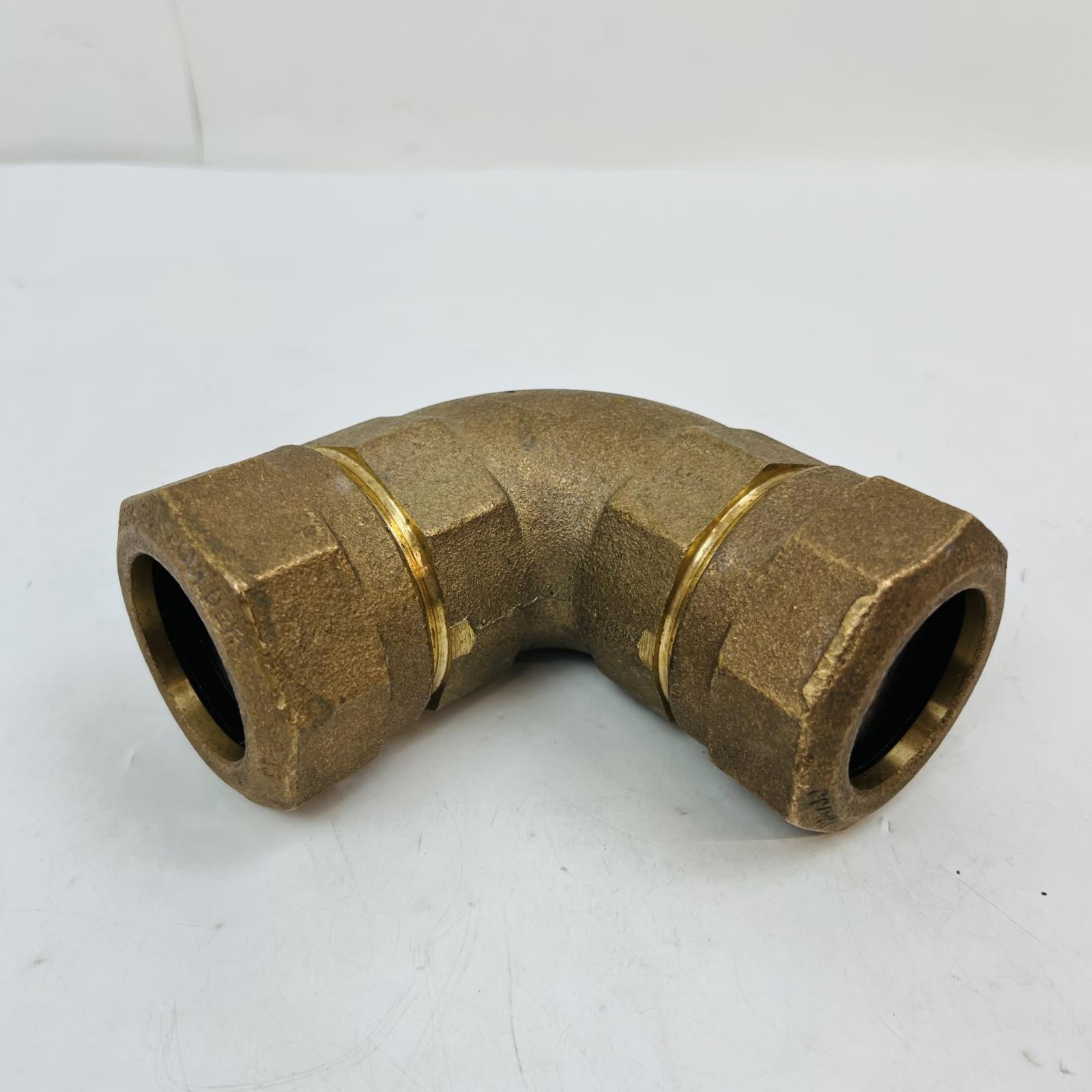 Brass Compression Elbow Fitting, Large Size Industrial Plumbing Connector - Photo 2