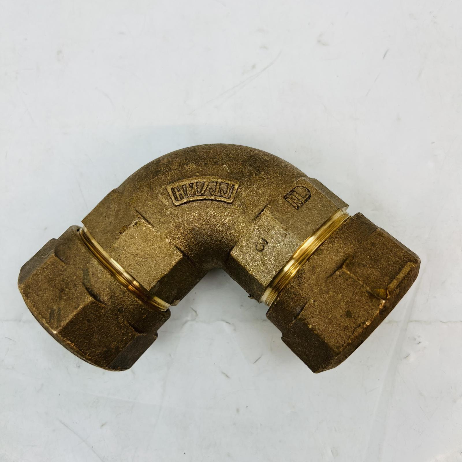 Brass Compression Elbow Fitting, Large Size Industrial Plumbing Connector - Photo 5
