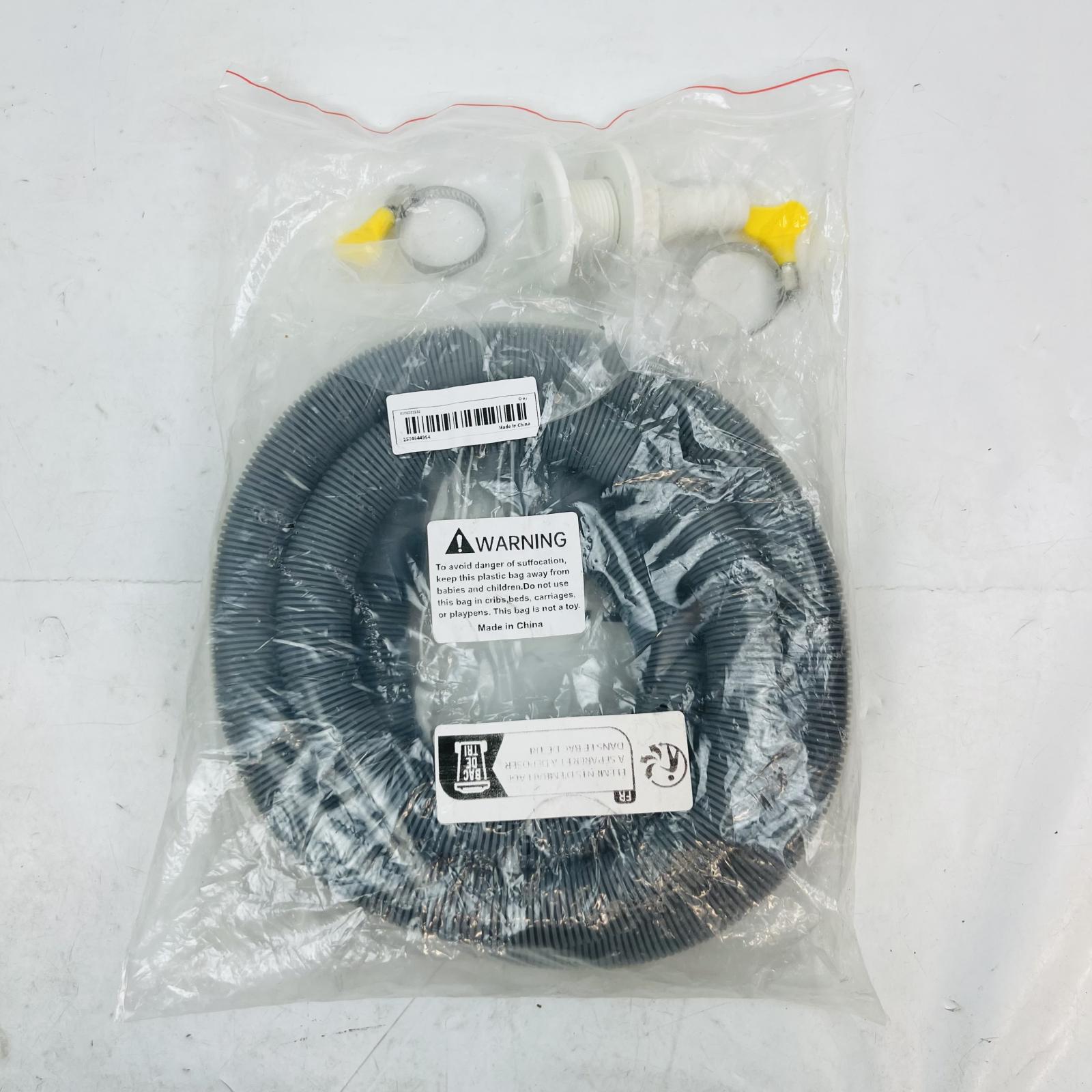 Universal Washing Machine Drain Hose Extension Kit, 2M with Clamps - Photo 2