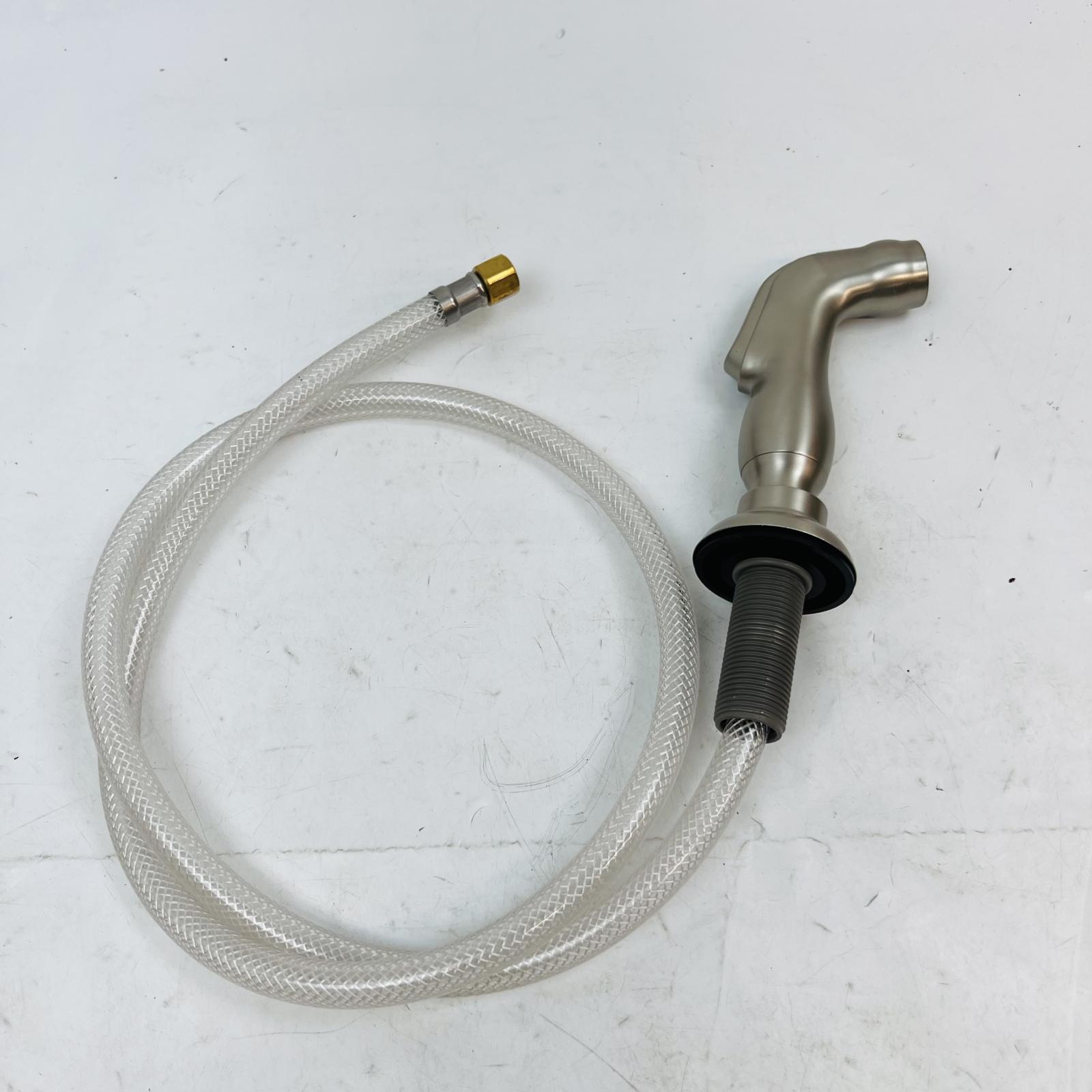 Brushed Nickel Kitchen Faucet, 2-Handle Deck Mount w/ Side Sprayer - Photo 4