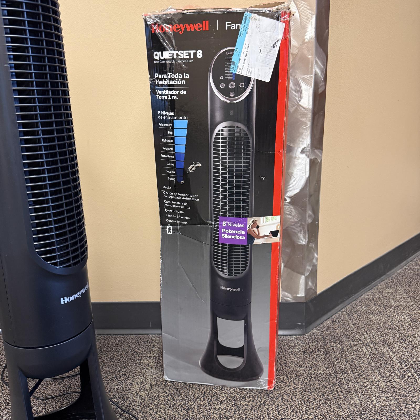 Honeywell QuietSet 8 Whole Room Tower Fan, Oscillating, Remote Control - Photo 6