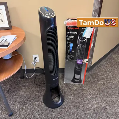 Honeywell QuietSet 8 Whole Room Tower Fan, Oscillating, Remote Control at Heating, Cooling & Air in excellent condition