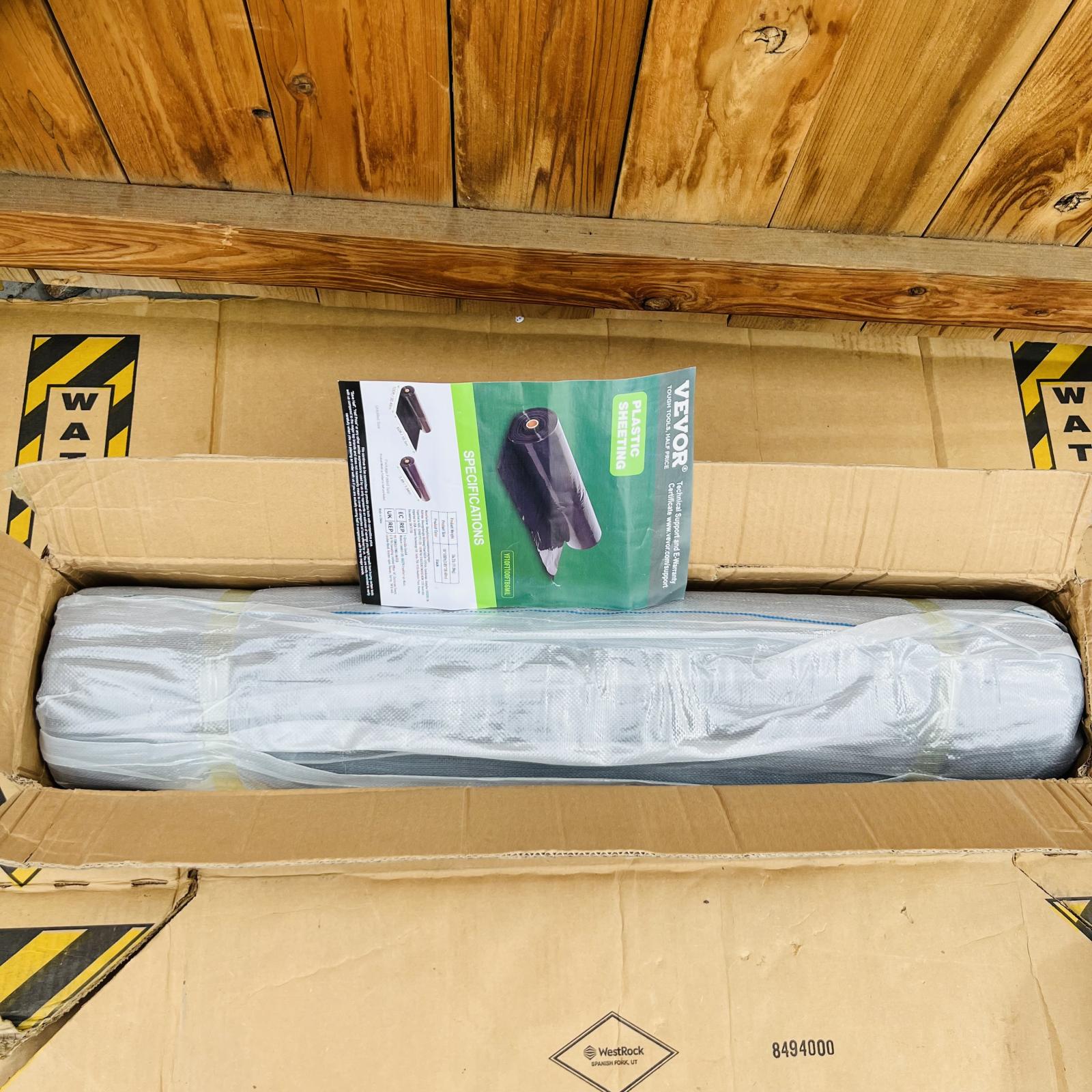 Vevor Plastic Sheeting 10' x 100' Black 6 Mil Heavy Duty Poly Roll Vapor Barrier - Photo 2