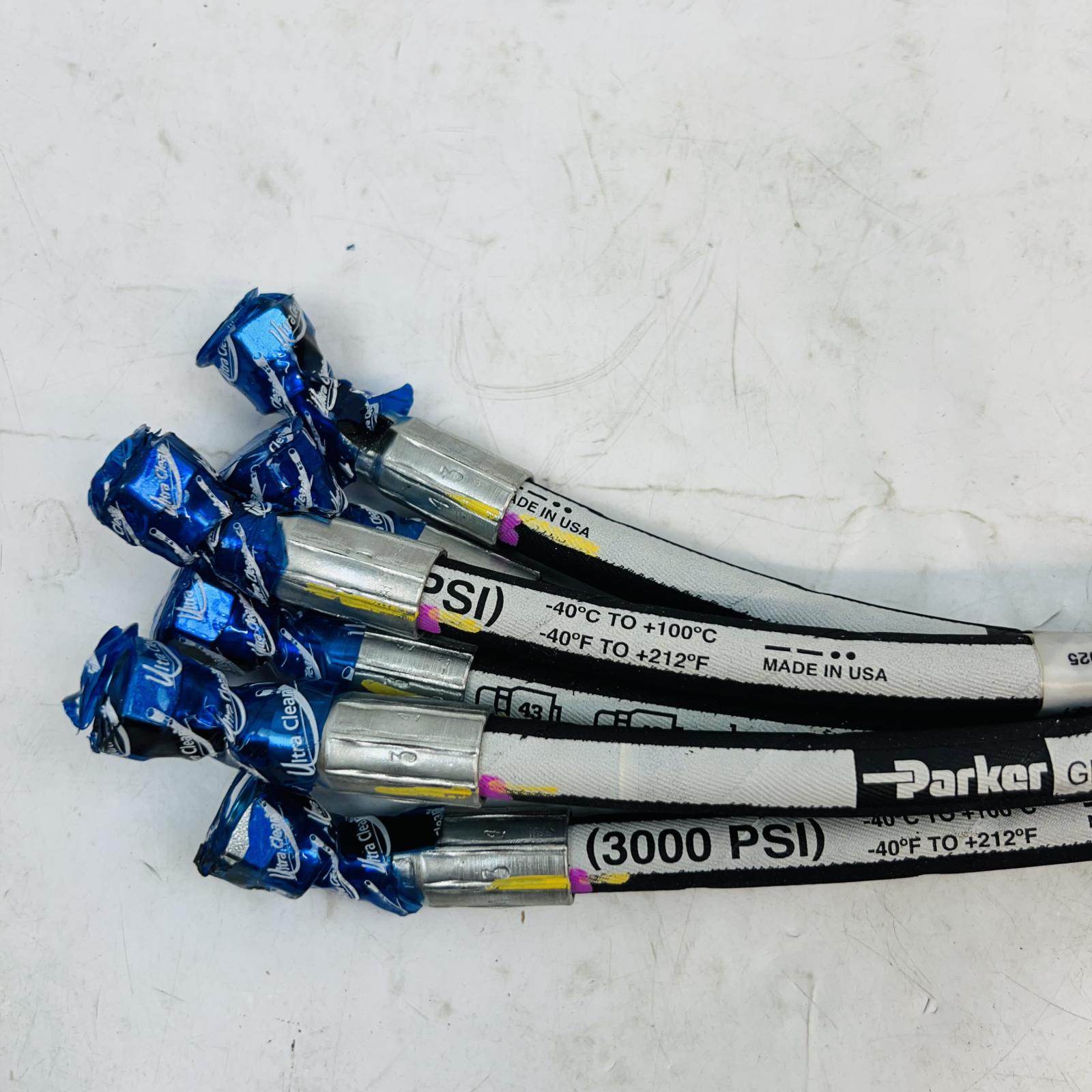 Lot of 6 Parker 387-4 Hydraulic Hose Assemblies, 1/4", 3000 PSI - Photo 4