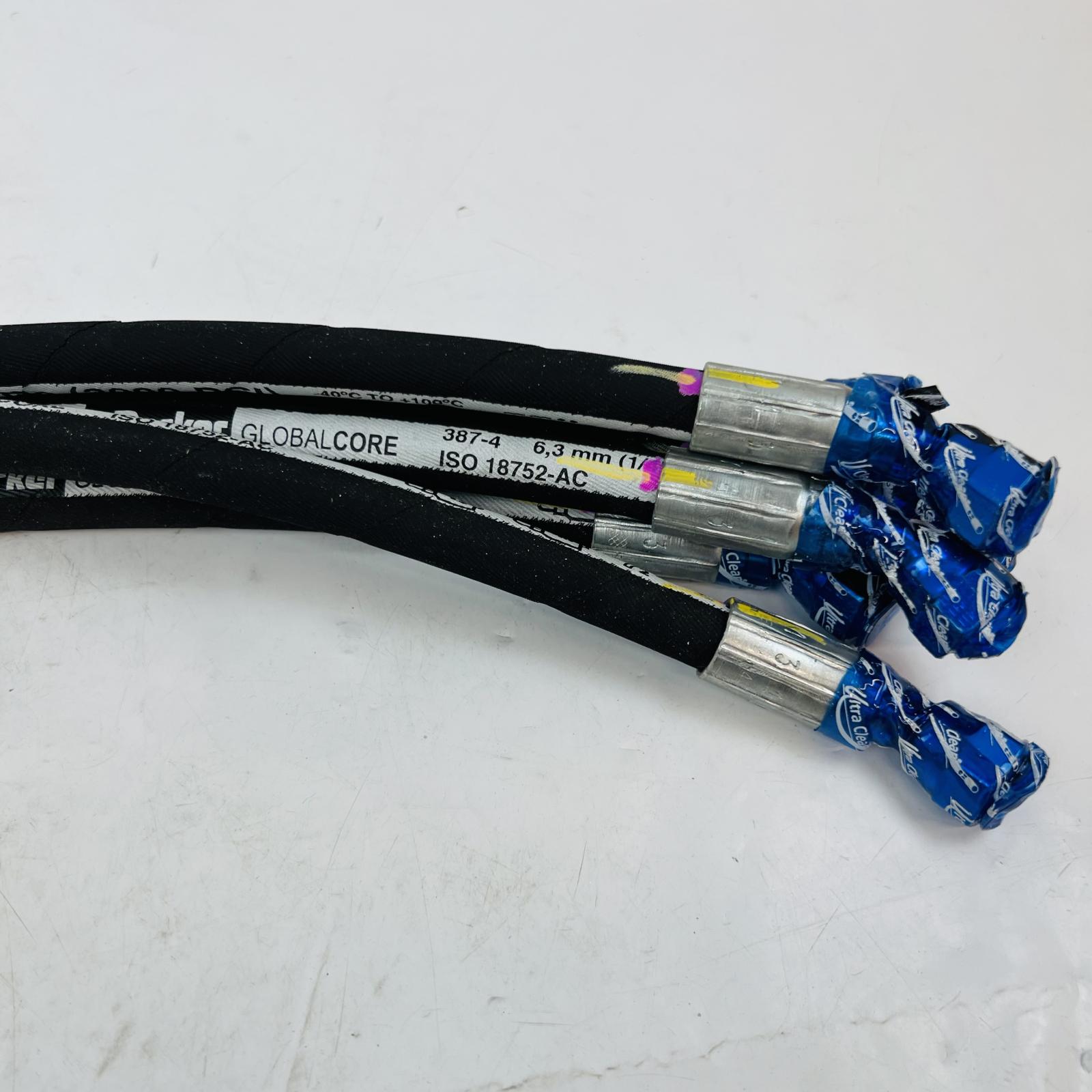 Lot of 6 Parker 387-4 Hydraulic Hoses, 1/4" (6.3mm) 17" Length - Photo 7