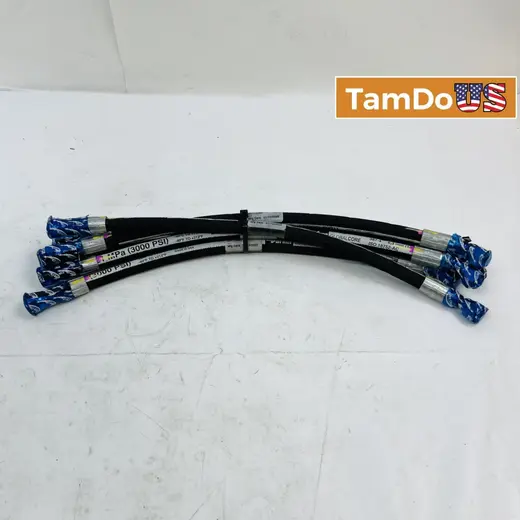 Lot of 6 Parker 387-4 Hydraulic Hoses, 1/4" (6.3mm) 17" Length at TamDoUS Taylorsville