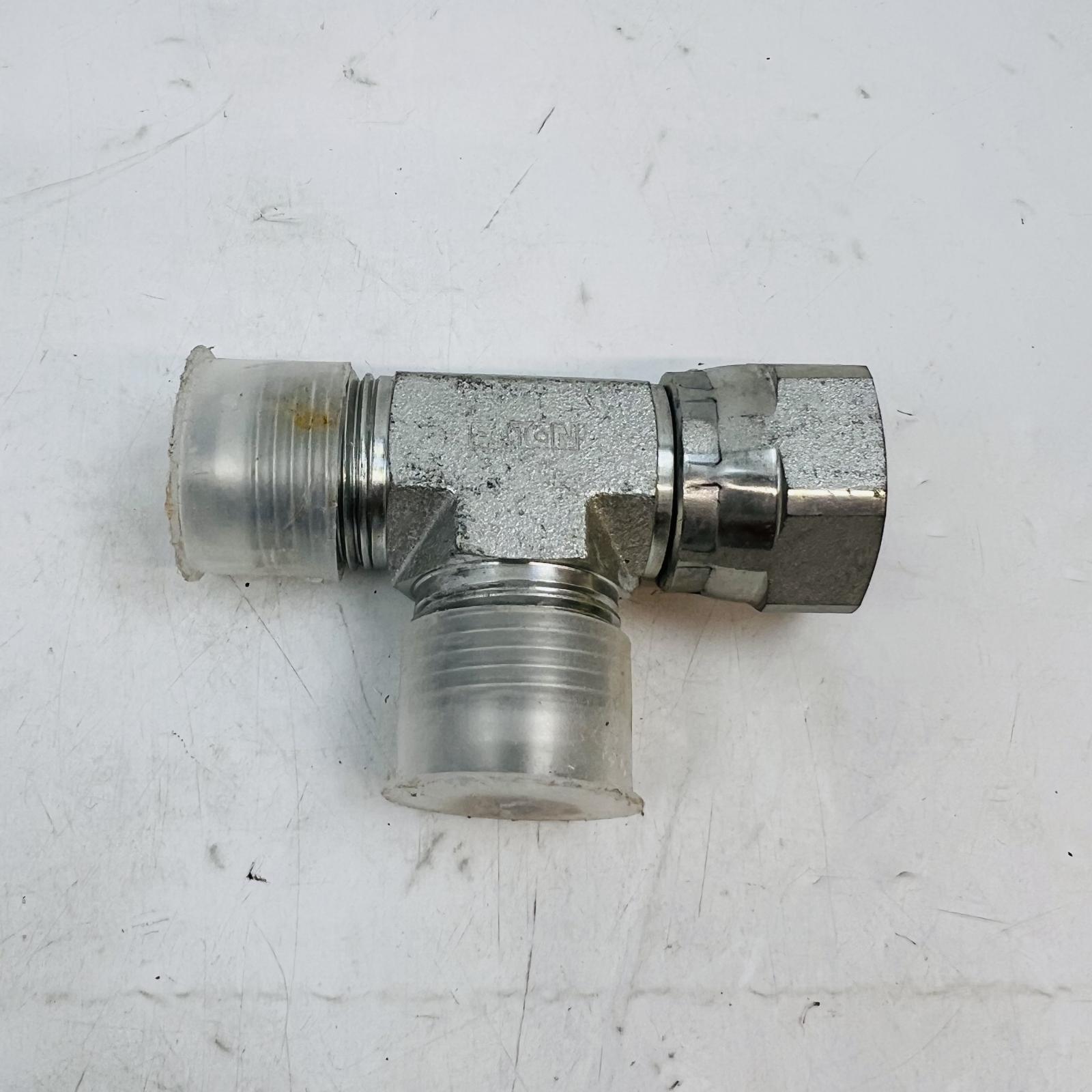 Eaton Hydraulic T-Fitting Adapter, Male x Male x Female, Steel Connector - Photo 2