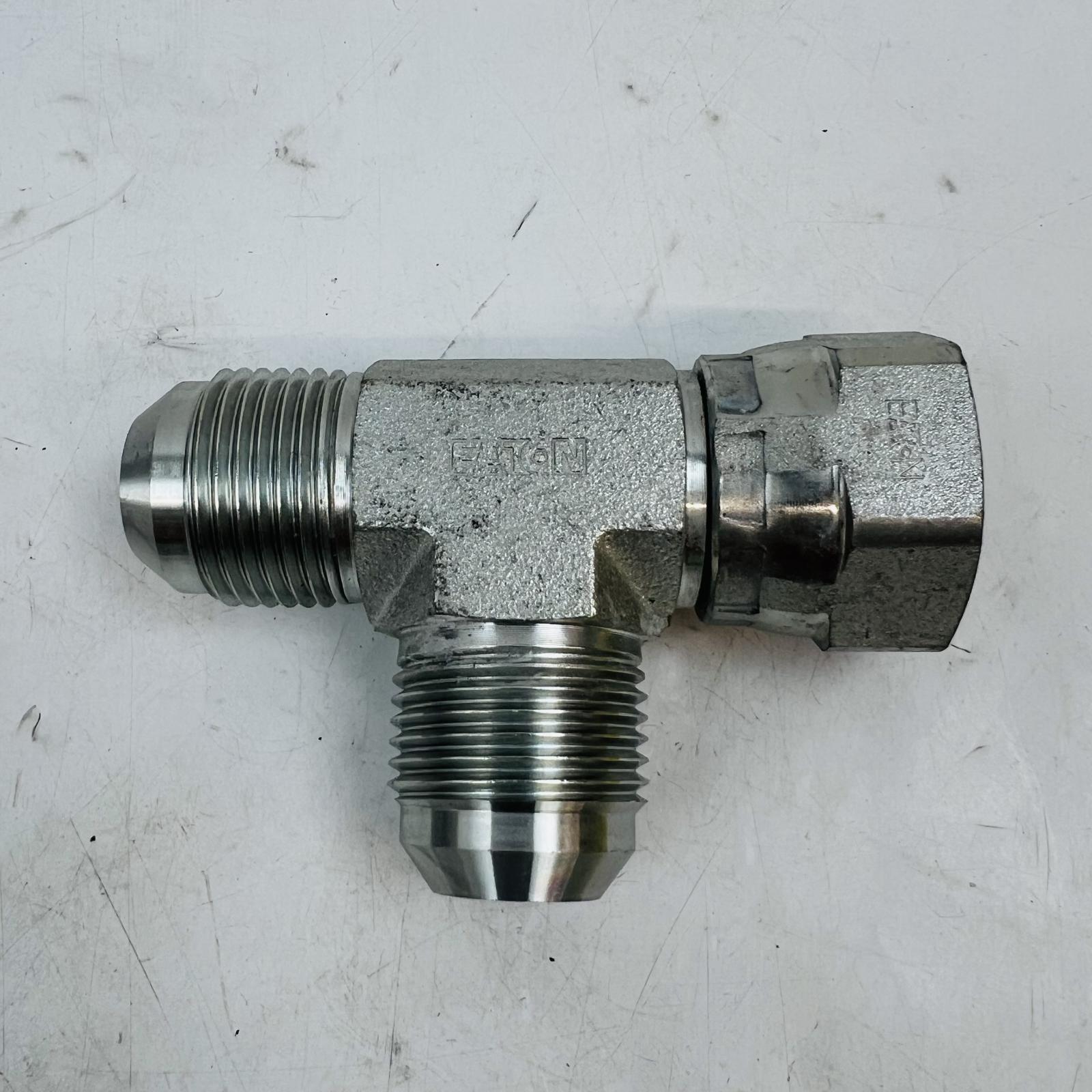 Eaton Hydraulic T-Fitting Adapter, Male x Male x Female, Steel Connector - Photo 3