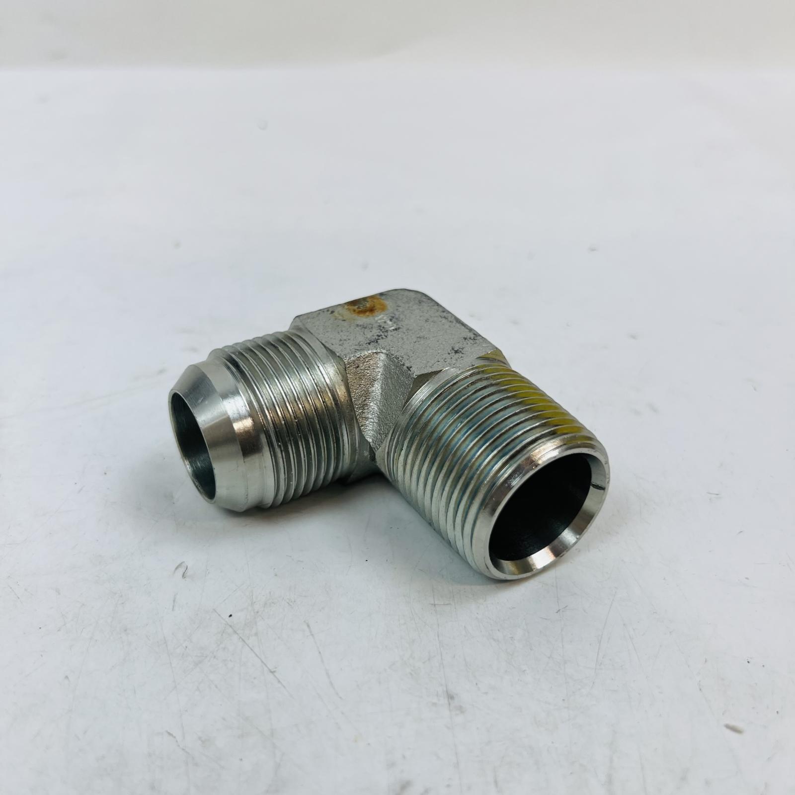 Hydraulic 90° Elbow Adapter, Steel Connector, Male x Male Thread Fitting - Photo 4