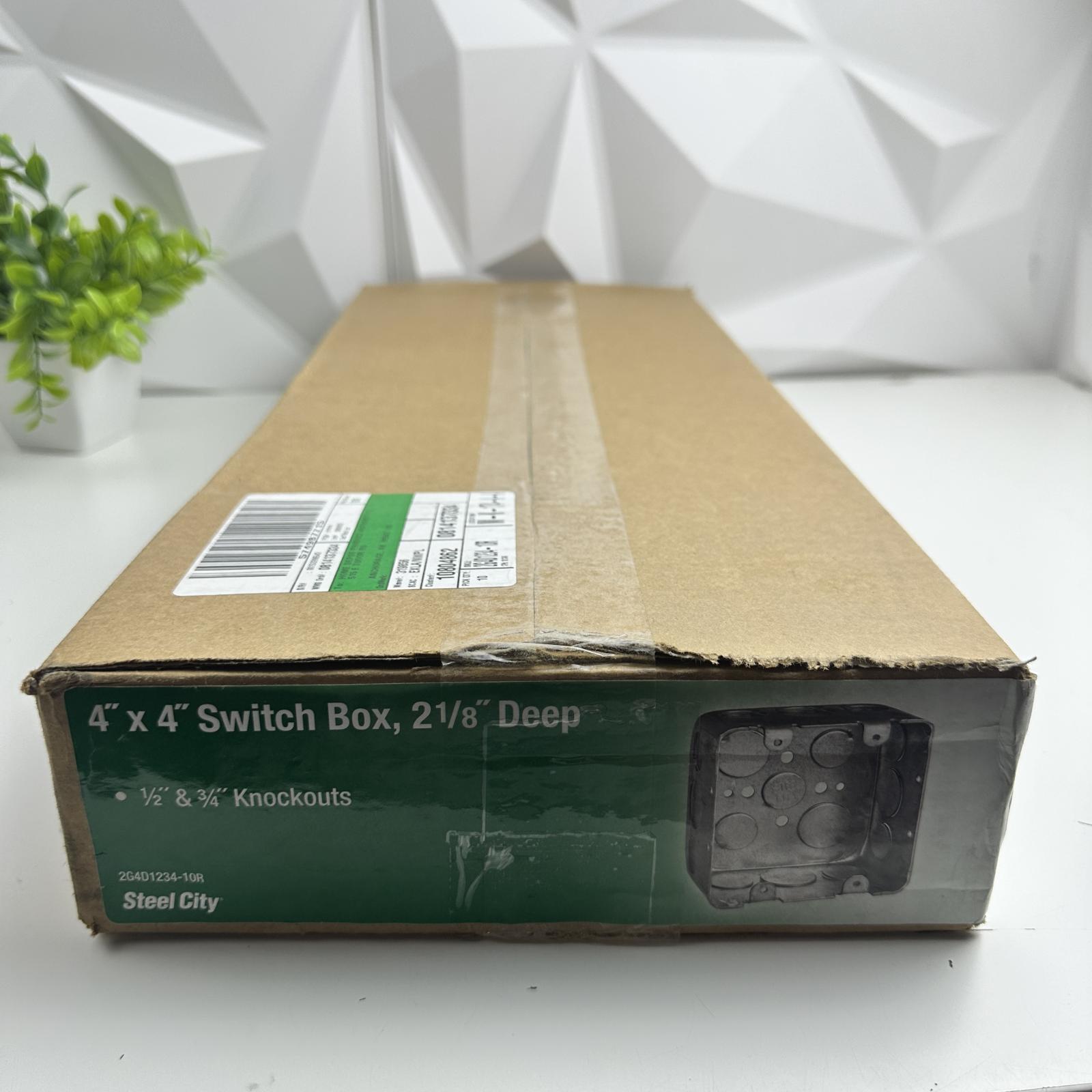 Steel City 4"x4" Switch Box, Case of 10, UL Listed - Photo 2