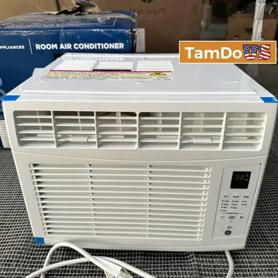 GE - 250 Sq. Ft. 6000 BTU Window Air Conditioner, White at Heating, Cooling & Air in new_open_box condition