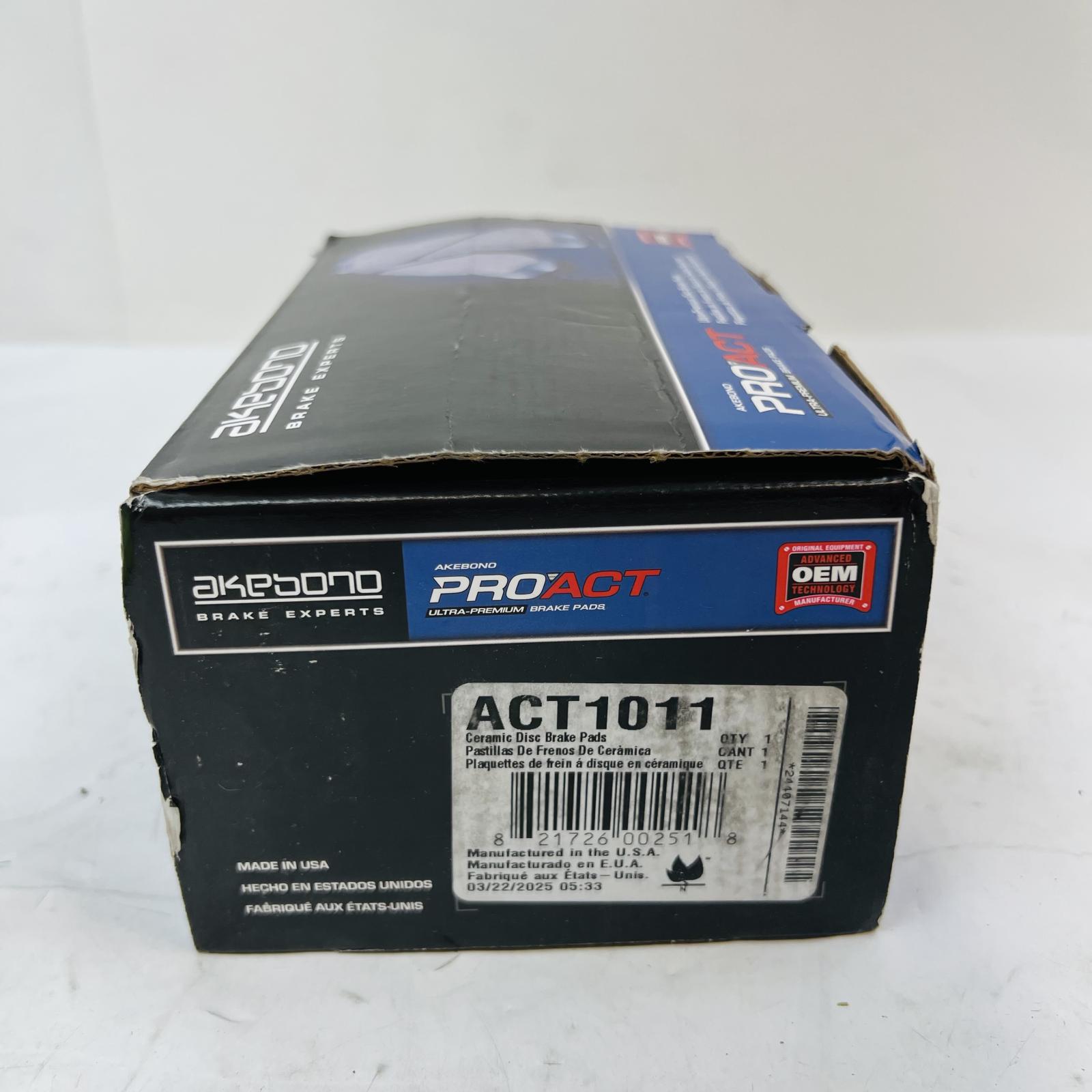 Akebono ProACT ACT1011 Ceramic Disc Brake Pads - Photo 3