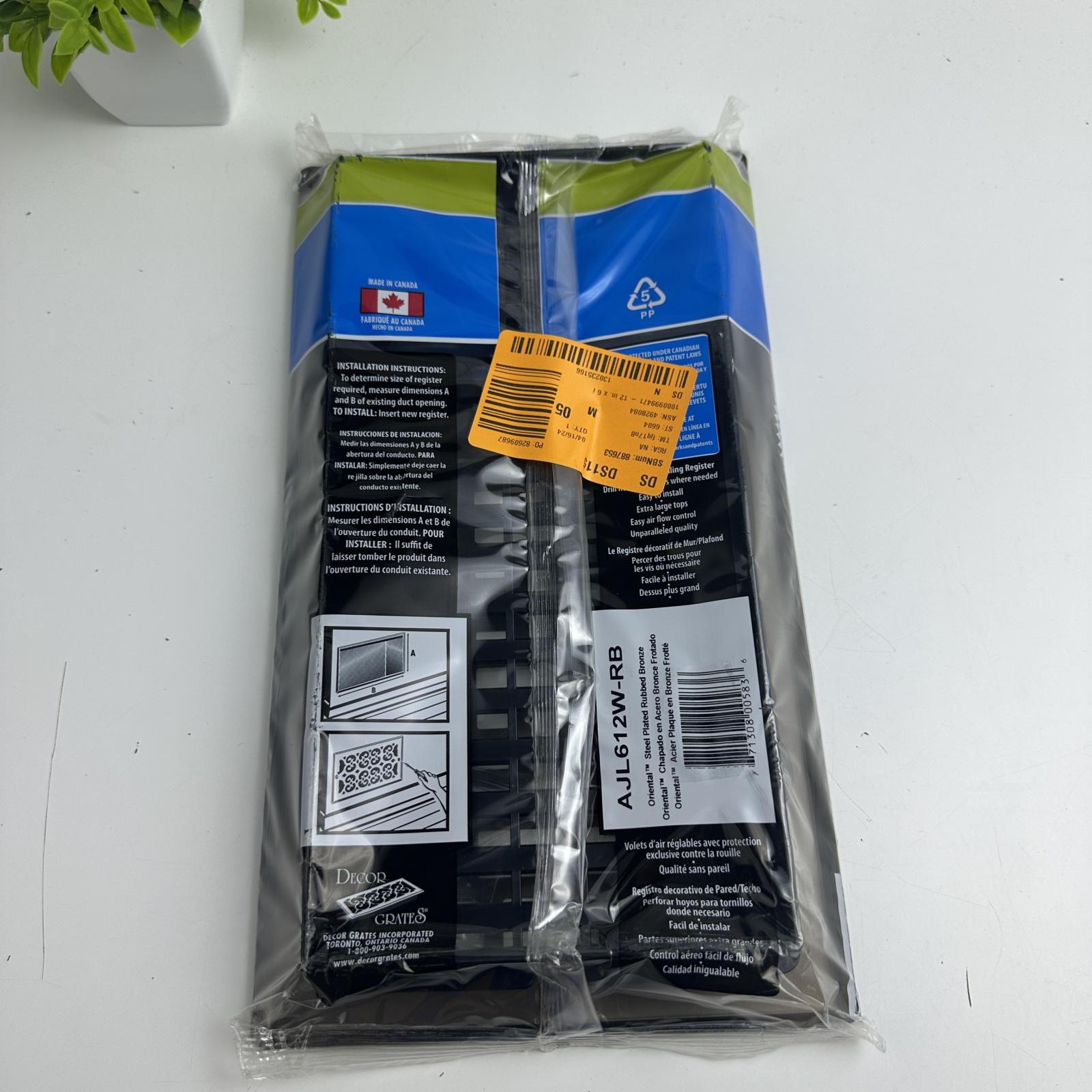 Decor Grates 6"x12" Wall/Ceiling Register Vent, Rubbed Bronze - Photo 3