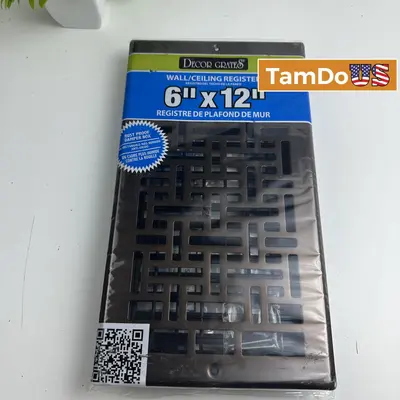 Decor Grates 6"x12" Wall/Ceiling Register Vent, Rubbed Bronze at Home Improvement in new condition