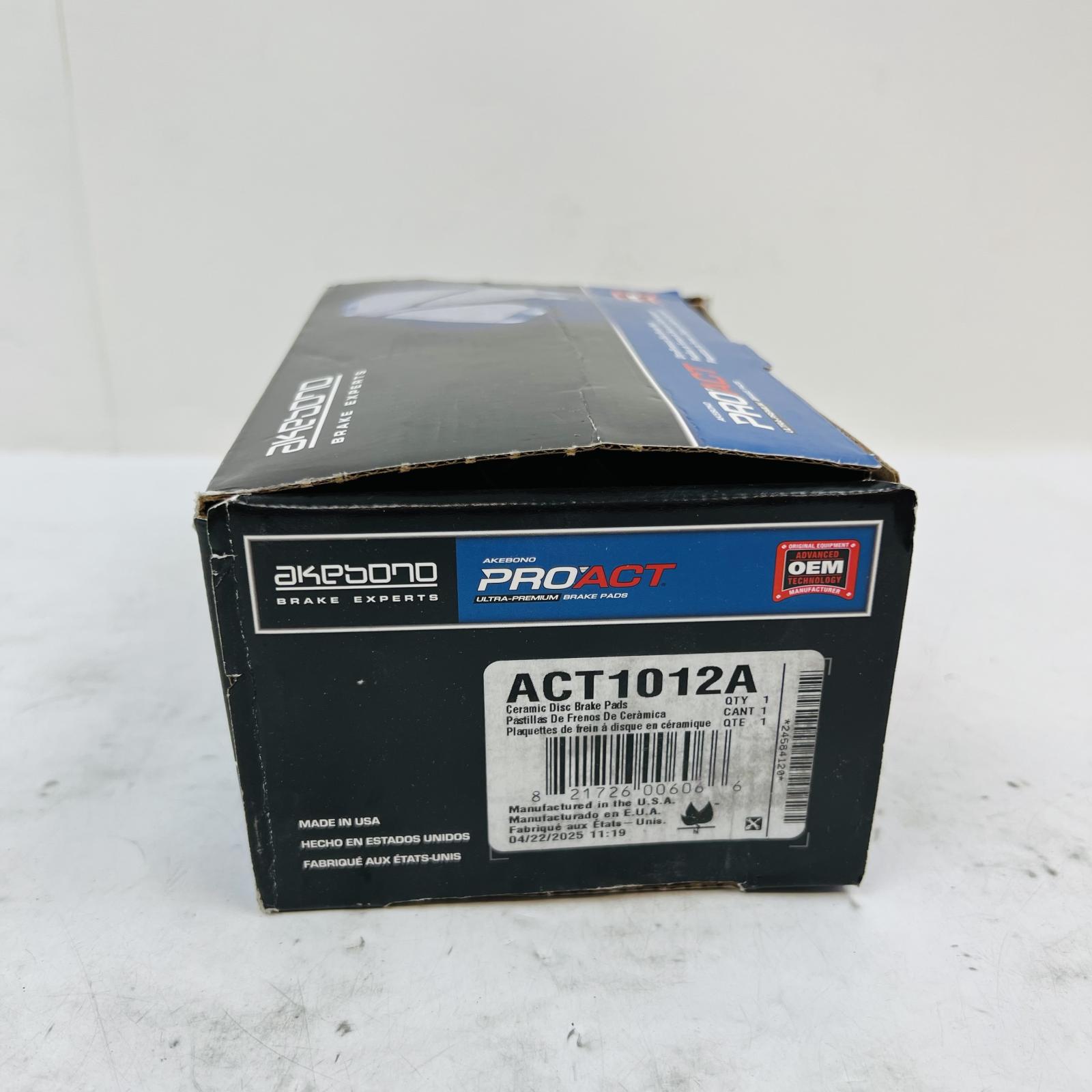 Akebono ACT1012A ProACT Ceramic Brake Pads Front OEM for Honda CR-V Acura RDX - Photo 3