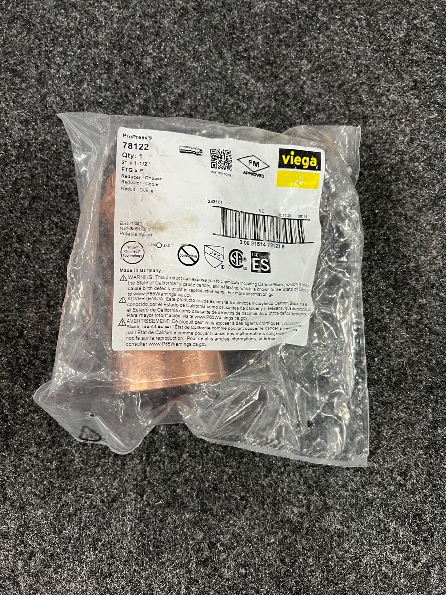 Viega ProPress 78122 Copper Reducer 2" x 1-1/2" FTG x P - Photo 4