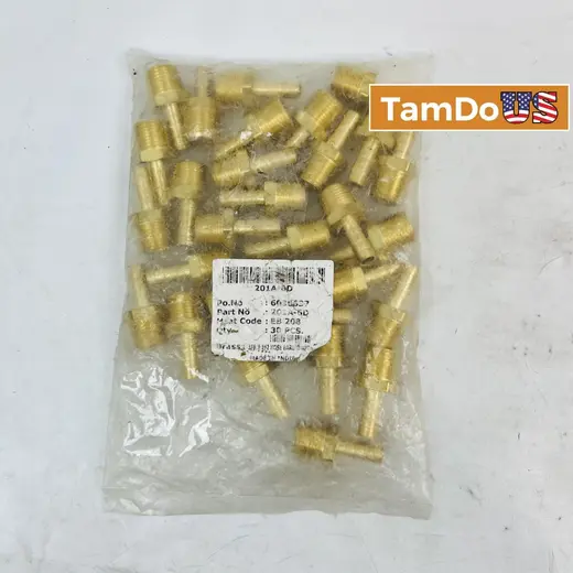 Brass Hose Barb Fitting 3/8" Barb x 1/2" Male NPT – Pack of 30 at TamDoUS Taylorsville