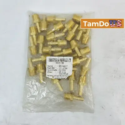Brass Hose Barb Fitting 3/8" Barb x 1/2" Male NPT β Pack of 30 at Fasteners & Hardware in new condition