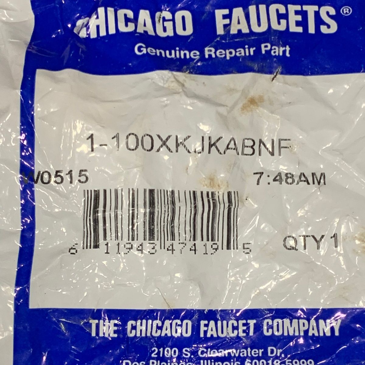 Chicago Faucets 1-100XKJKABNF Genuine Repair Part - Photo 8