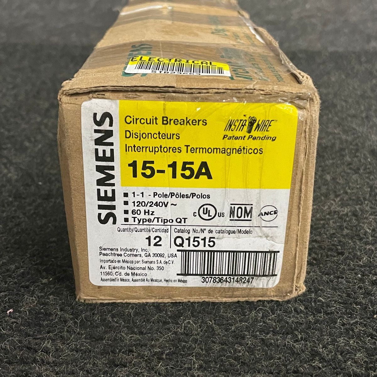 Siemens Q1515 Circuit Breaker, 15A, Type QT, 12 Pack - Photo 2