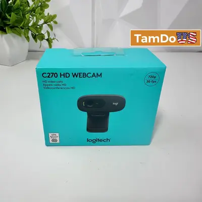 Logitech C270 HD Webcam, 720p, Built-in Microphone, USB at TamDoUS in new condition