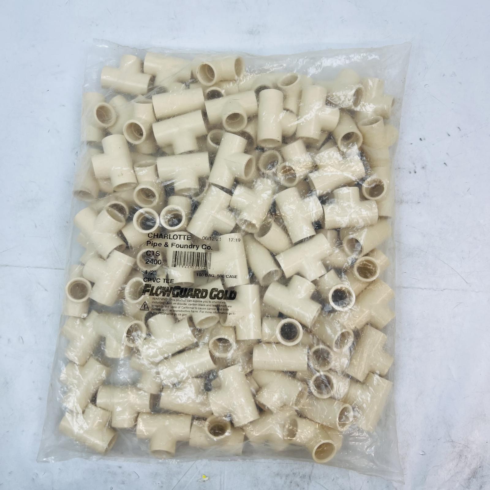 Charlotte Pipe FlowGuard Gold 1/2" CPVC Tee CTS 2400 (100-Pack) - Photo 2