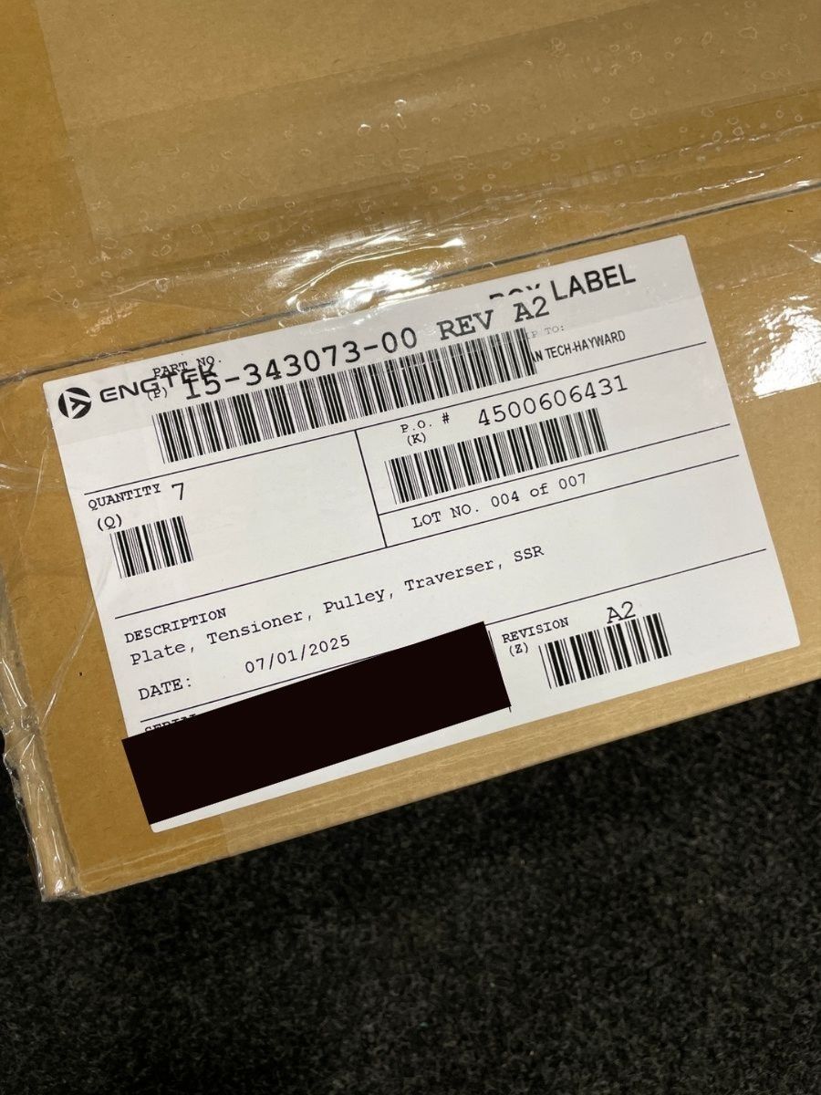 Engtek Plate Tensioner Pulley F5-343073-00 REV A2 OEM Part - Photo 3