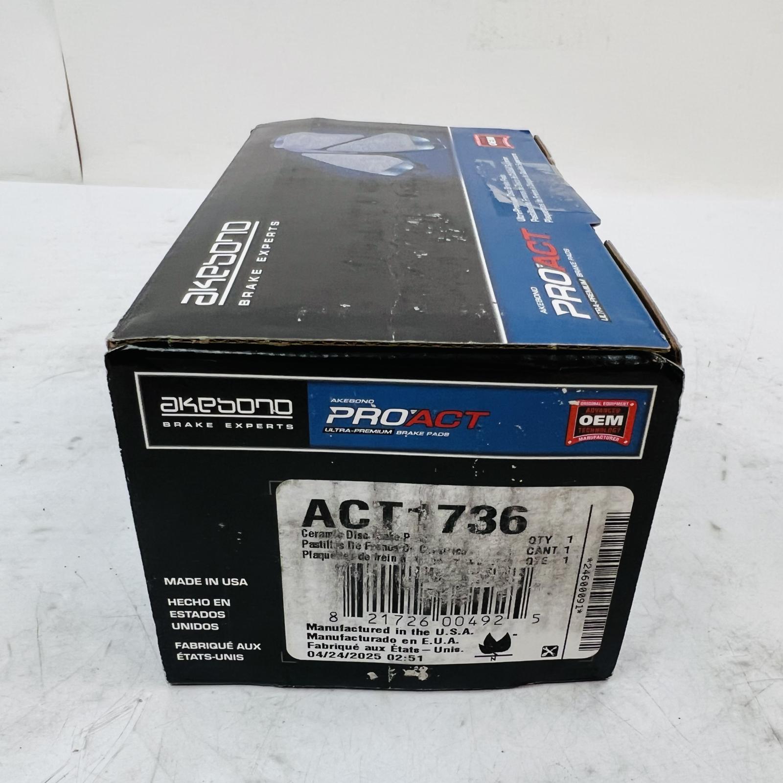 Akebono ACT1736 Ceramic Brake Pads Front OEM for Toyota Lexus Scion - Photo 3