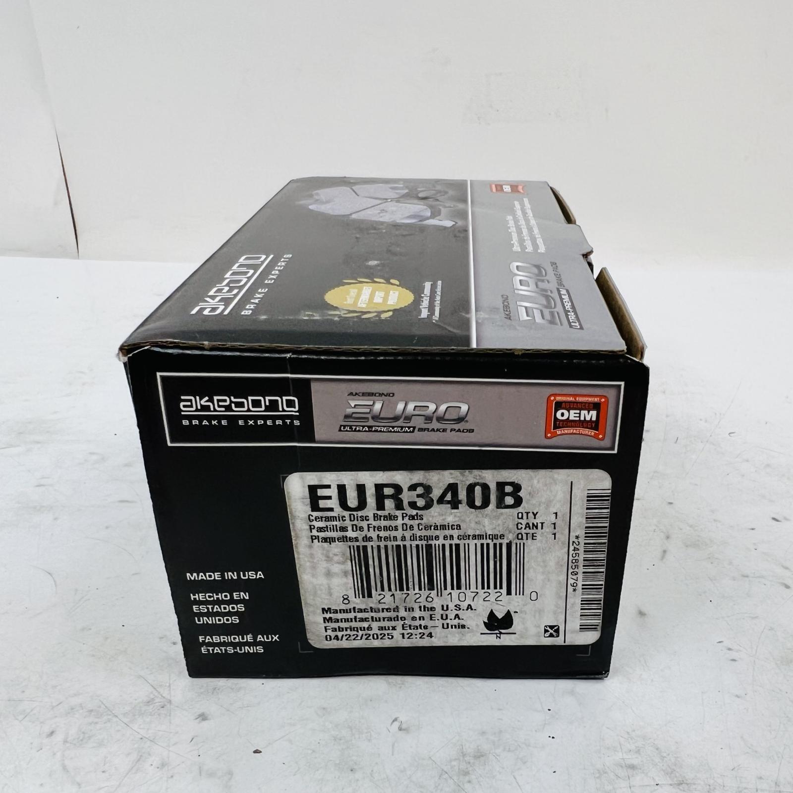 Akebono EUR340B Ceramic Brake Pads Front OEM for Audi VW BMW Mercedes - Photo 3