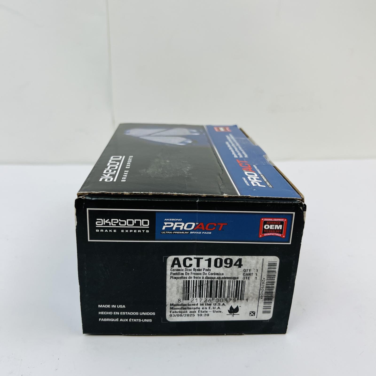 Akebono ACT1094 Ceramic Brake Pads Front ProACT OEM for Honda Accord Civic CR-V - Photo 3