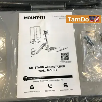 Mount-It! MI-7905 Sit-Stand Workstation Wall Mount Adjustable Monitor Arm at Monitors, Projectors & Accs in new_open_box condition
