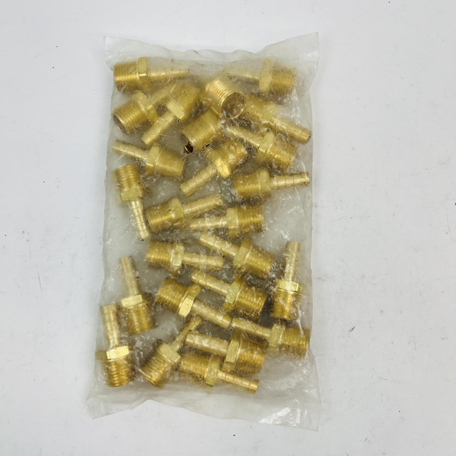 Lot of 25 Brass Hose Barb Fittings 1/2" NPT x 3/8" Barb Male Adapter - Photo 2