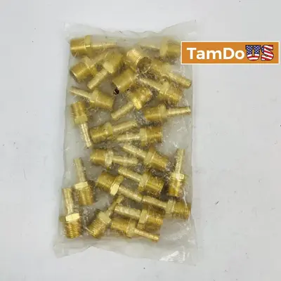 Lot of 25 Brass Hose Barb Fittings 1/2" NPT x 3/8" Barb Male Adapter at Fasteners & Hardware in new condition