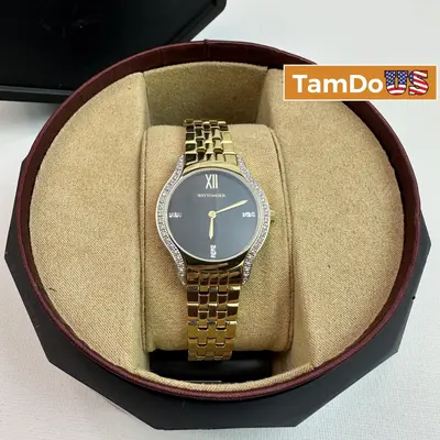 Wittnauer $725 WN4117 Women's Watch 30x30MM Black Diamond Dial Steel Band at Watches, Parts & Accessories in excellent condition