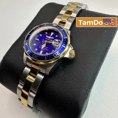 Invicta $395 Pro Diver 8942 Women's Watch 24.5mm Steel Gold Quartz 200M WR at Watches, Parts & Accessories in excellent condition