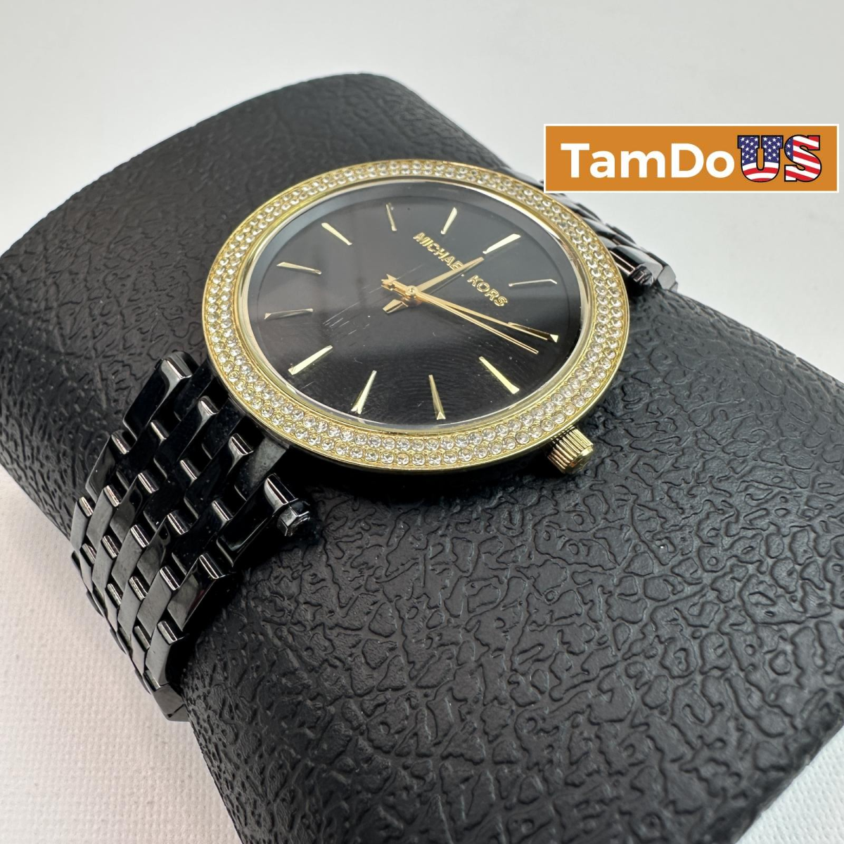 Michael Kors $250 Darci MK3322 Women's Watch 39mm Black Dial Glitz Steel Quartz - Photo 1