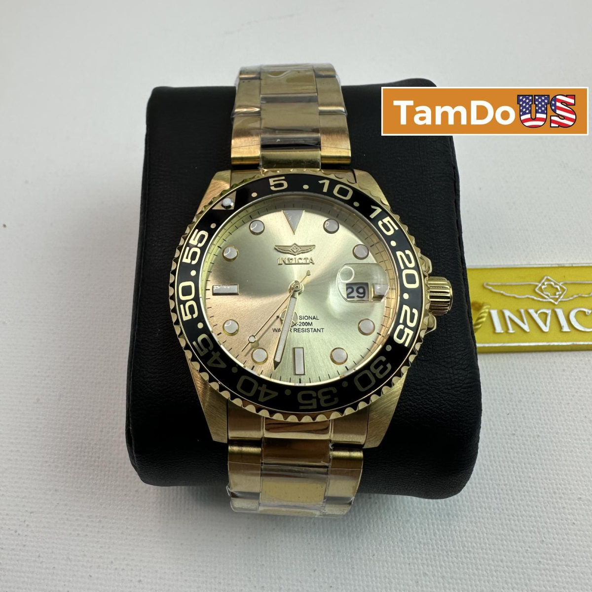 Invicta $395 Pro Diver 36544 Women's Watch 38mm Gold Dial Steel Quartz 200M WR - Photo 1