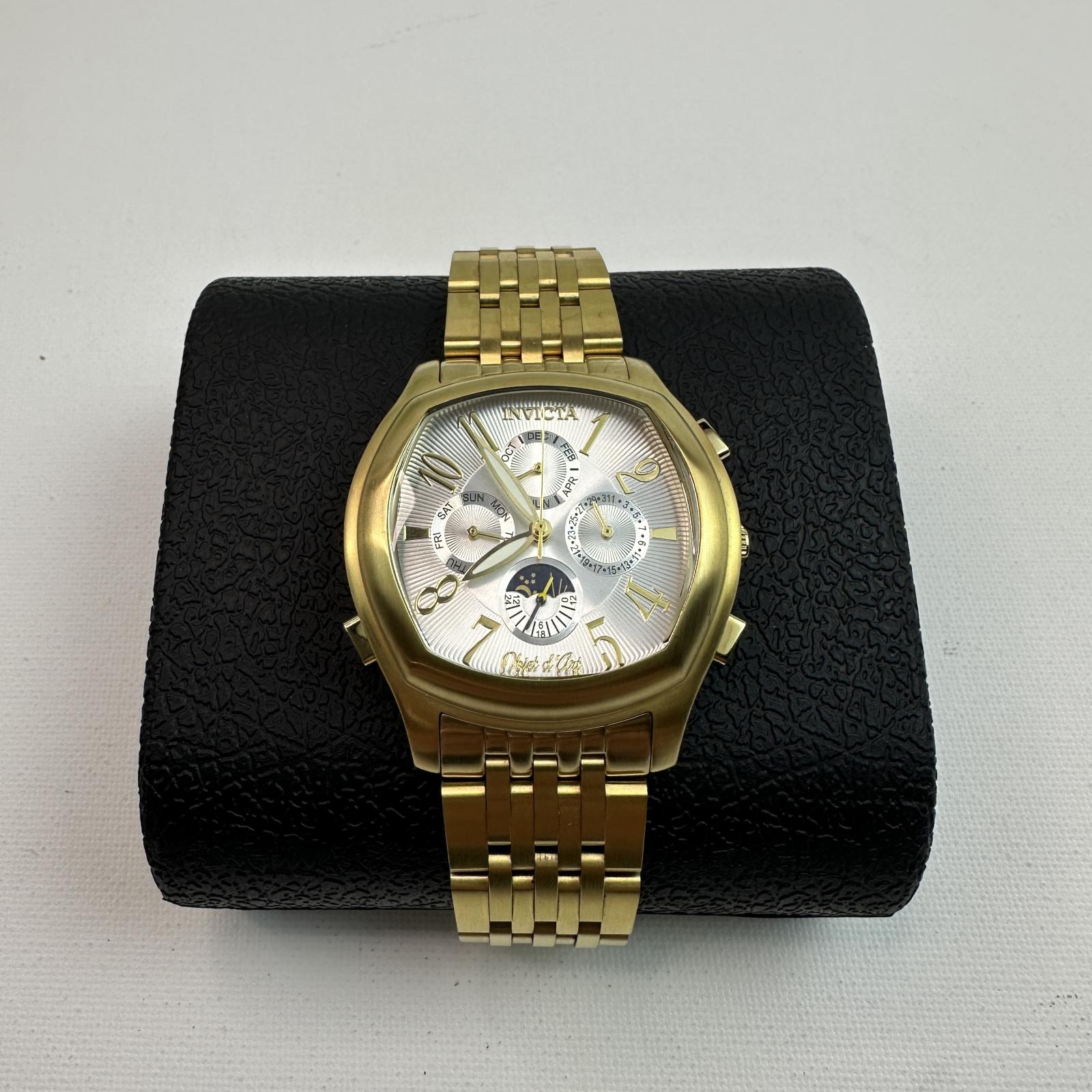 Invicta Objet D Art 37883 Men's 42mm Gold Auto Skeleton Watch Silver Dial - Photo 6