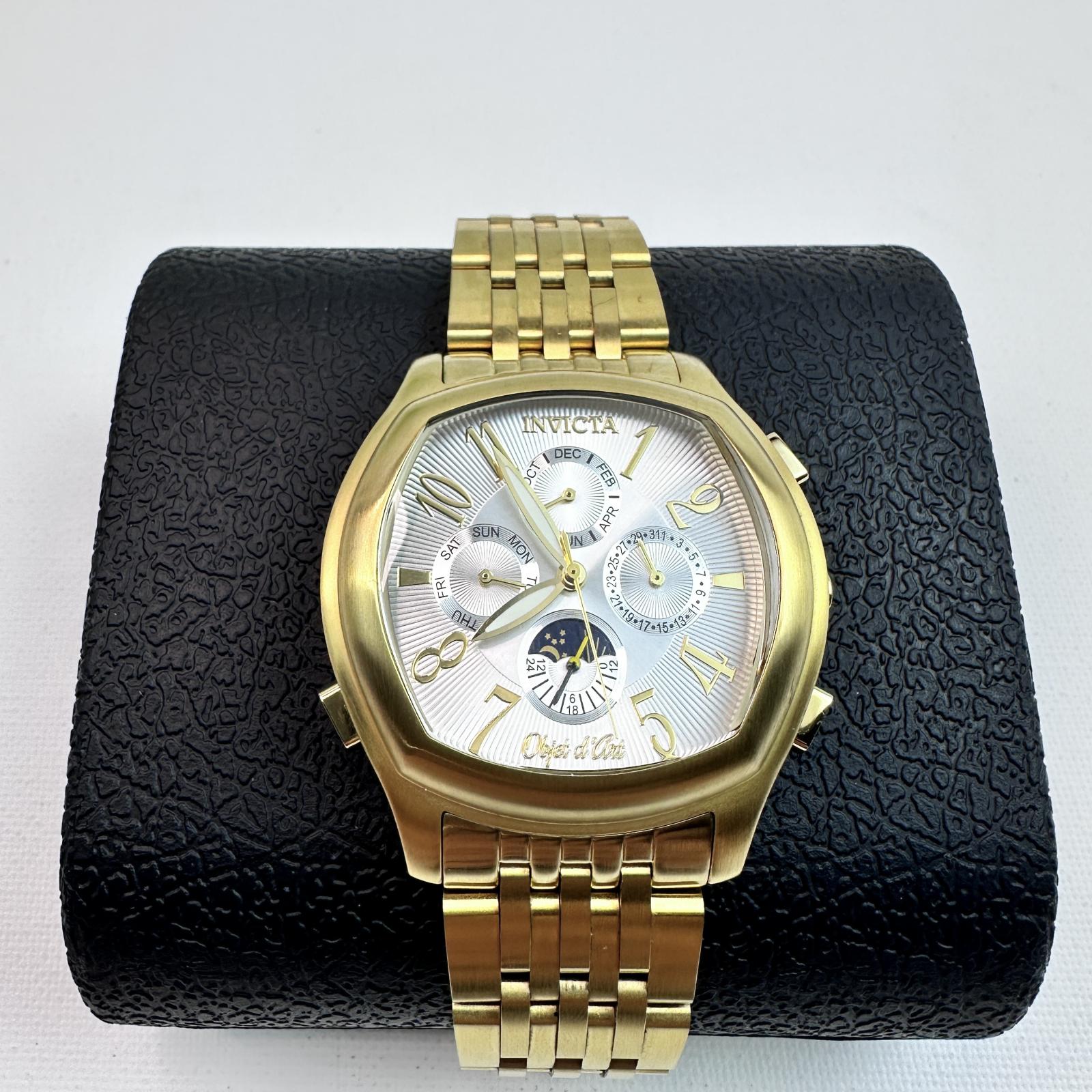 Invicta Objet D Art 37883 Men's 42mm Gold Auto Skeleton Watch Silver Dial - Photo 2