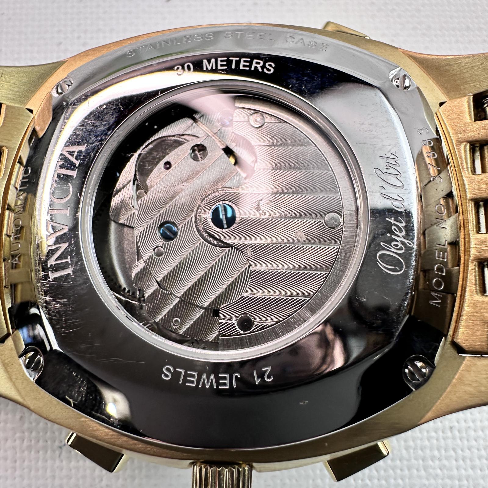 Invicta Objet D Art 37883 Men's 42mm Gold Auto Skeleton Watch Silver Dial - Photo 5