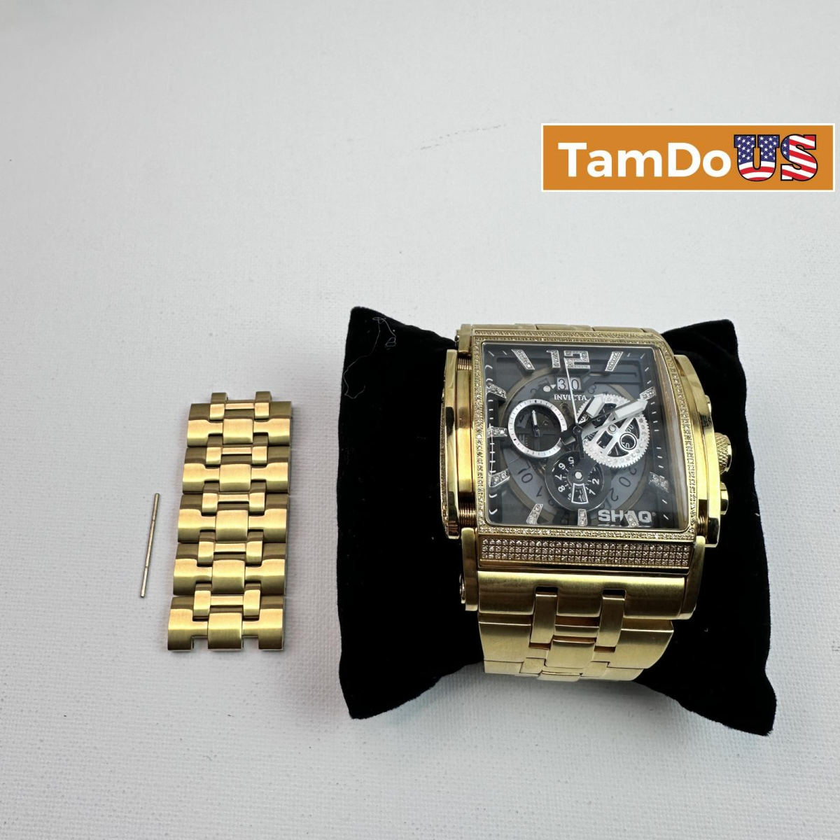 Invicta $4299 SHAQ 33741 Men's Watch 47mm 3.28ct Diamond Swiss Ronda Gold Steel - Photo 1