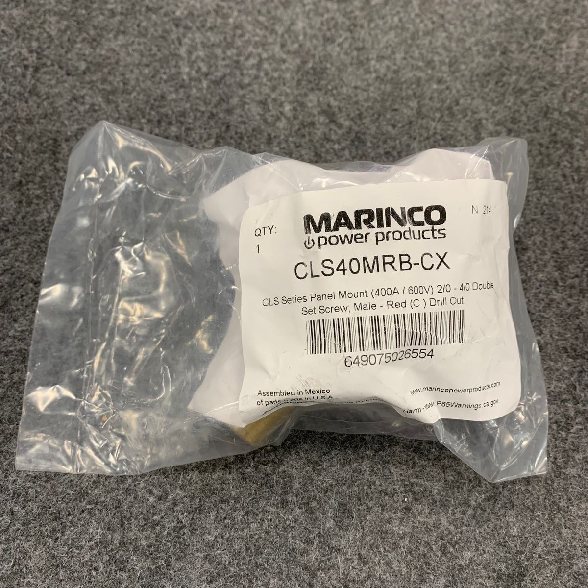 Marinco CLS40MRB-CX Male Red Panel Mount Connector 400A 600V - Photo 4