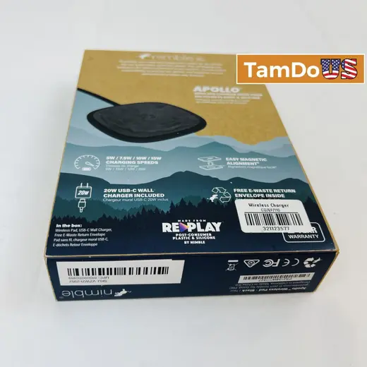 Nimble Apollo Fast Wireless Charger Pad, 15W Qi, Magnetic Alignment, Black at TamDoUS Taylorsville