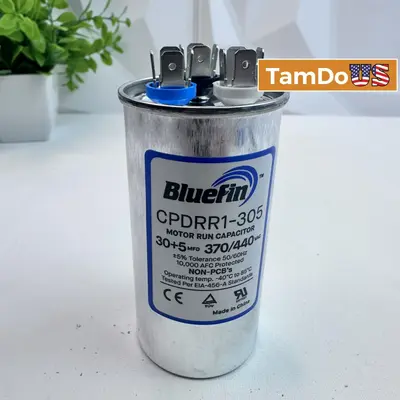 BlueFin CPDRR1-305 Capacitor 30/5 µF ±5%, 370/440V AC at Electrical Equipment & Supplies in new_open_box condition