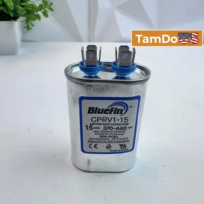 BlueFin CPRV1-15 Capacitor 15 µF ±5%, 370/440V AC Motor Run at Electrical Equipment & Supplies in broken condition