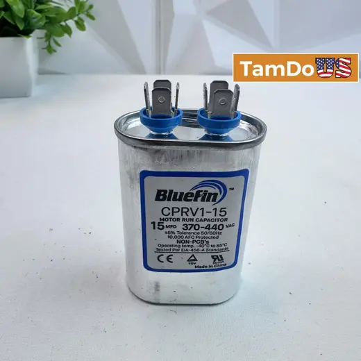 BlueFin CPRV1-15 Capacitor 15 µF ±5%, 370/440V AC Motor Run at TamDoUS Taylorsville