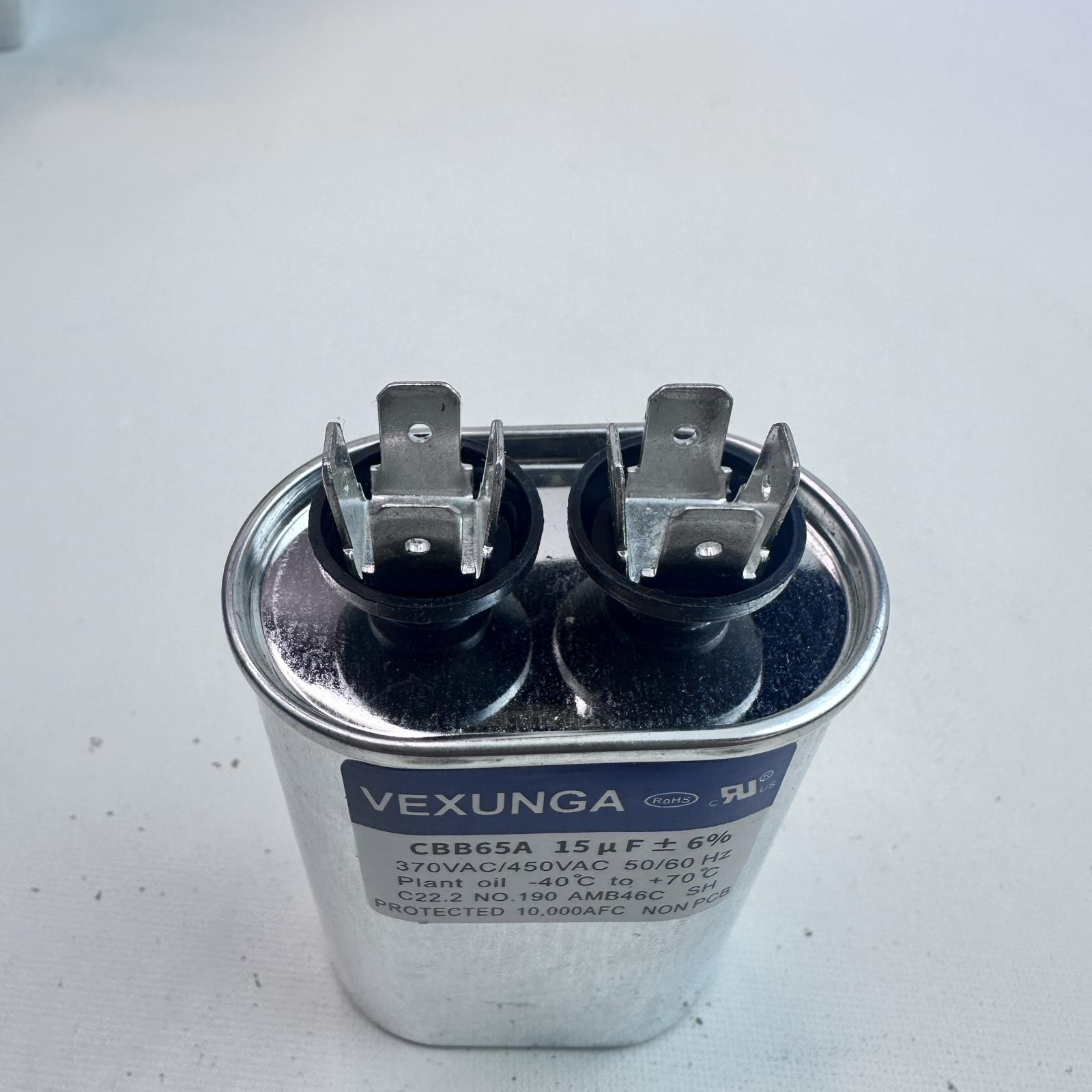 Vexunga CBB65A Capacitor 15 µF ±6%, 370/450V AC Motor Run Capacitor - Photo 6