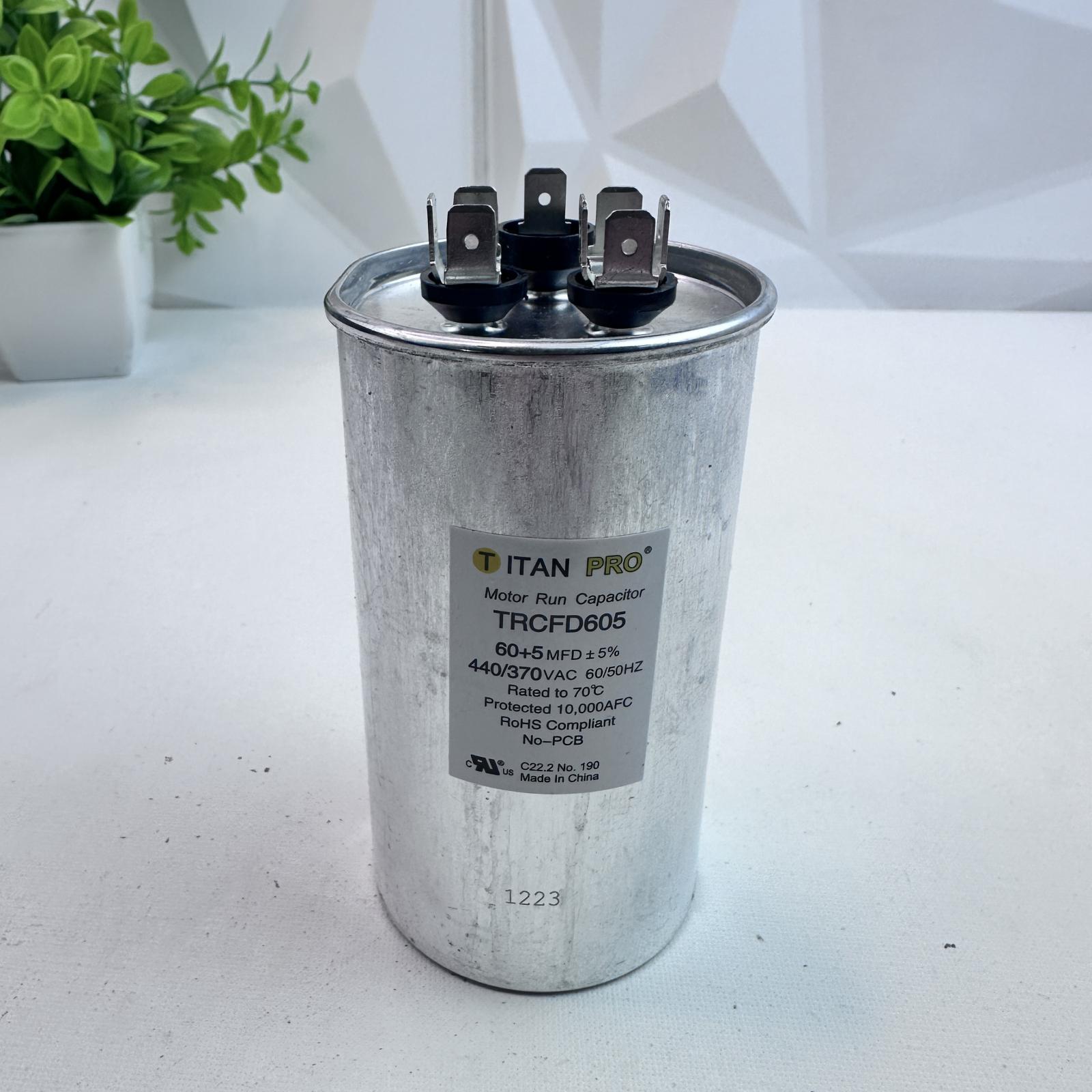 Titan Pro TRCFD605 Capacitor 60/5 µF ±5%, 440/370V AC - Photo 3