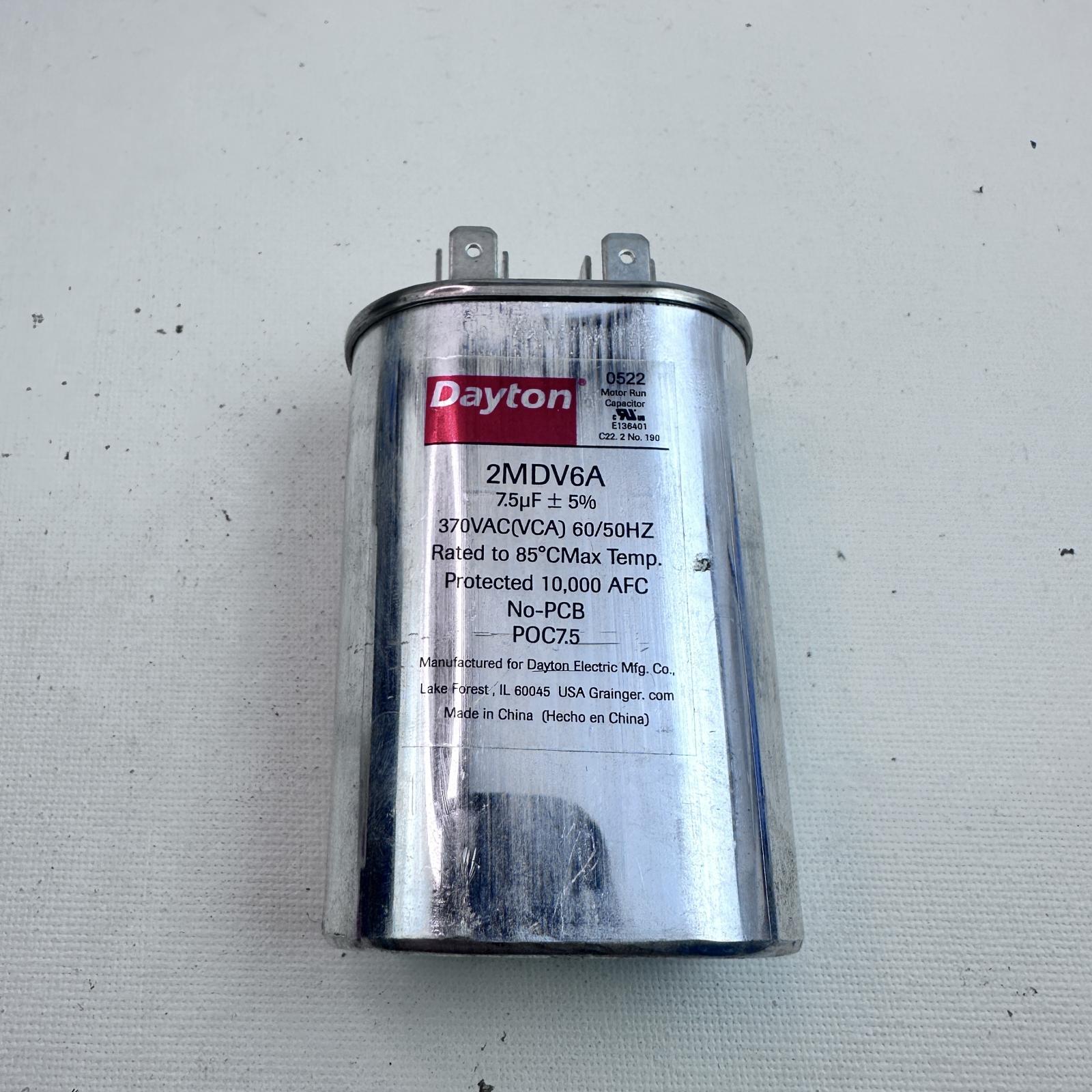 Dayton 2MDV6A Capacitor 7.5 µF ±5%, 370V AC - Photo 7